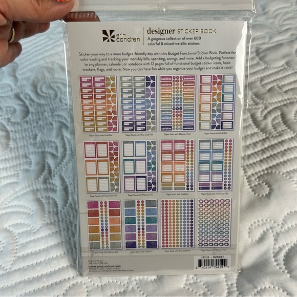 New Erin Condren designer Budget sticker book 5x7.75” with 624 stickers. - Picture 5 of 11